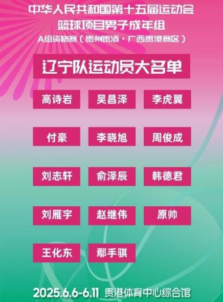 辽宁全运男篮成年组名单公布 多位球员回归韩德君谢幕告别