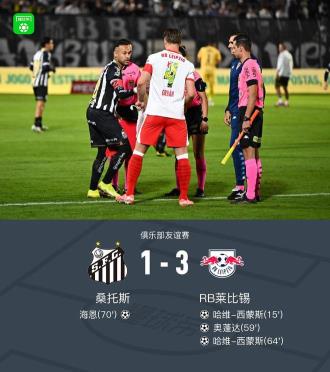 RB萊比錫3-1桑托斯，哈維-西蒙斯雙響奧蓬達(dá)破門