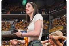 WNBA狂热队明星凯特琳-克拉克亲临现场助阵步行者