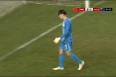 谢晋小角度爆射破门，国少5-2领先澳大利亚U16