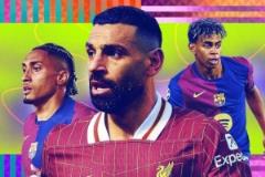ESPN年度最佳邊鋒：薩拉赫第一，亞馬爾第二，梅西第八，杜埃第十四