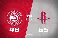 半场战报：火箭领先17分 杰伦-格林高效14+8+3+2 伊森8分10板 吹杨13+5