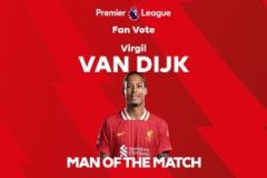 范迪克頭球制勝！英超官方公布利物浦2-1西漢姆球迷票選最佳