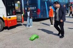 踢乌龟气球！泰山球迷：录上了吗？