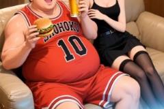 【AI】据说这是和晴子结婚之后的樱木花道？发福了哈~