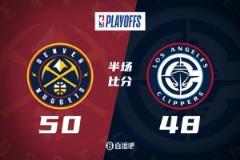 半场数据：约基奇15分8板 小卡9分5助攻 哈登6分7助攻 掘金领先快船2分