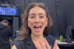 宿命為大家找到了！這就是前兩天采訪哈登的女記者~年級有點(diǎn)偏大