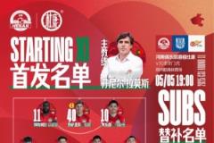 河南俱乐部酒祖杜康VS天津津门虎 首发及替补阵容公布