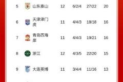中超积分榜：申花蓉城连胜领跑，国安升至第三，泰山仍居第五