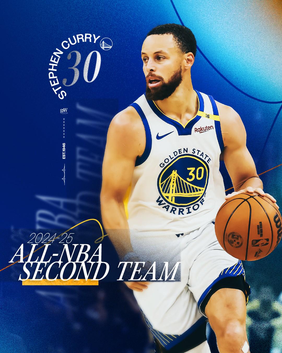 库里追平乔丹 成为NBA历史第11位入选最佳阵容11次的球员